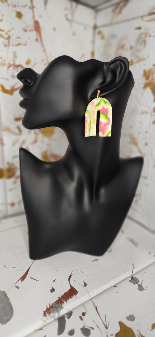 Handmade Clay Earrings made with love, using polymer clay. Earrings are lightweight. Earring backs are stainless steel. Constructed with quality materials, these earrings are lightweight and long-lasting, perfect for everyday wear.